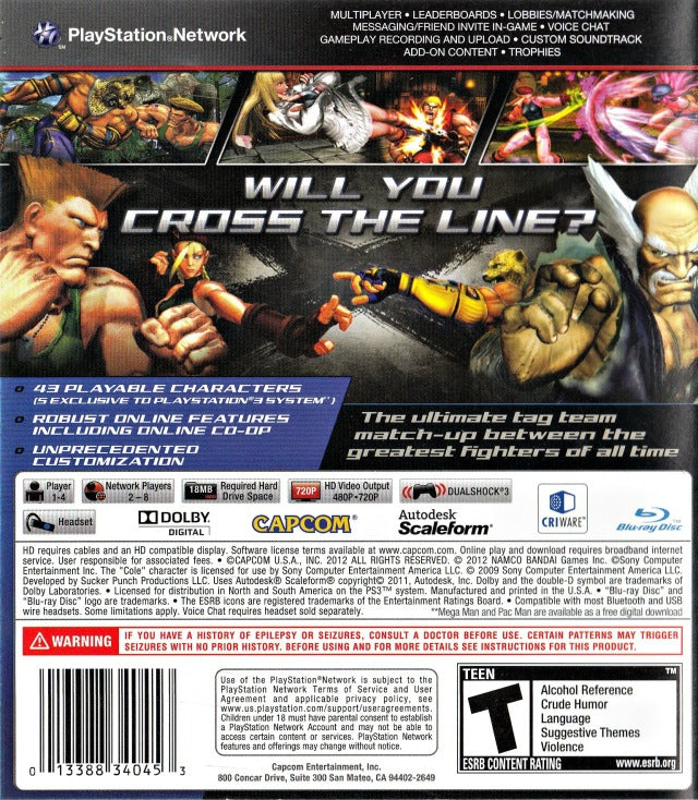 Street Fighter X Tekken | PlayStation 3 | back cover 1