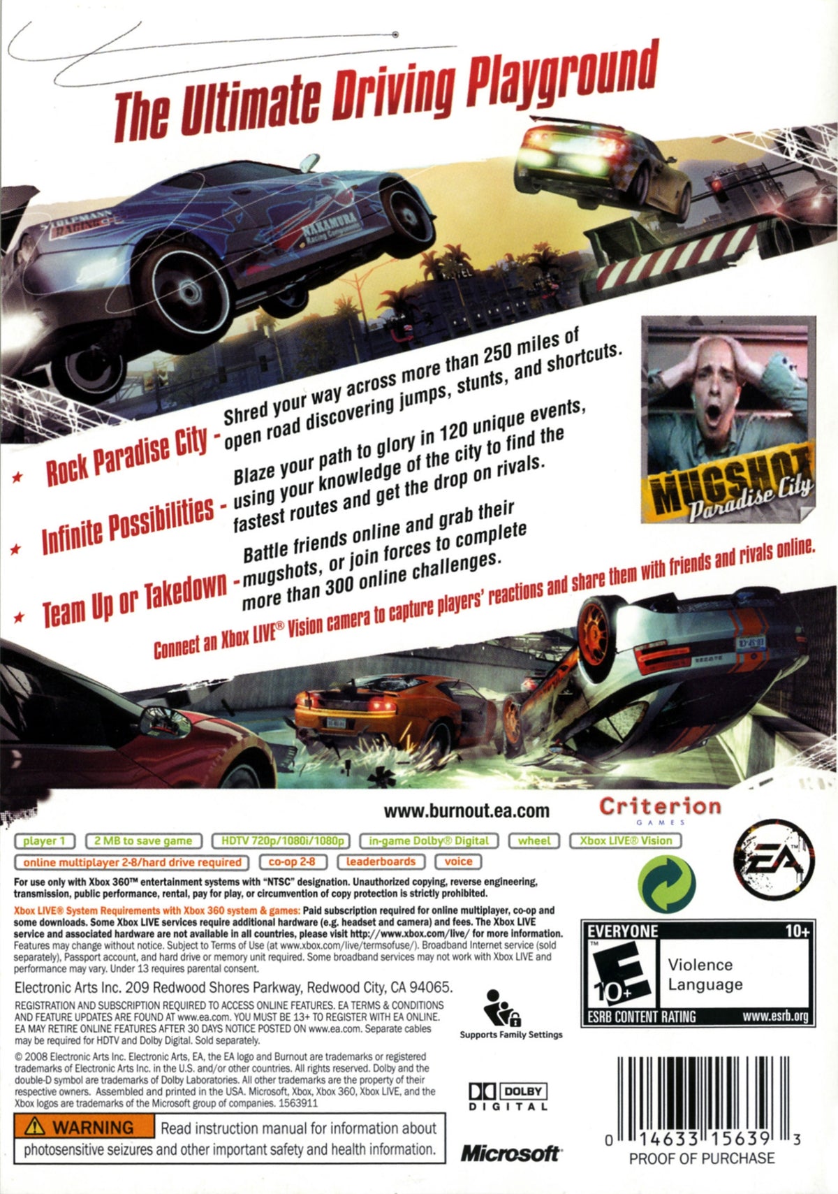 
Burnout: Paradise | Xbox 360 | back cover 1