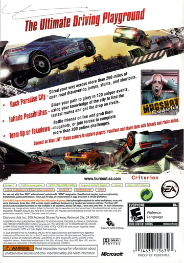 
Burnout: Paradise | Xbox 360 | back cover 1
