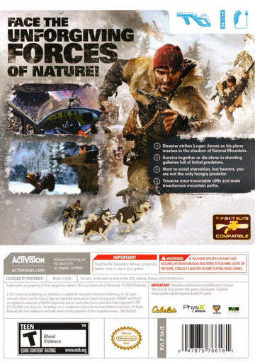
Cabela's Survival: Shadows of Katmai | Wii | back cover 1