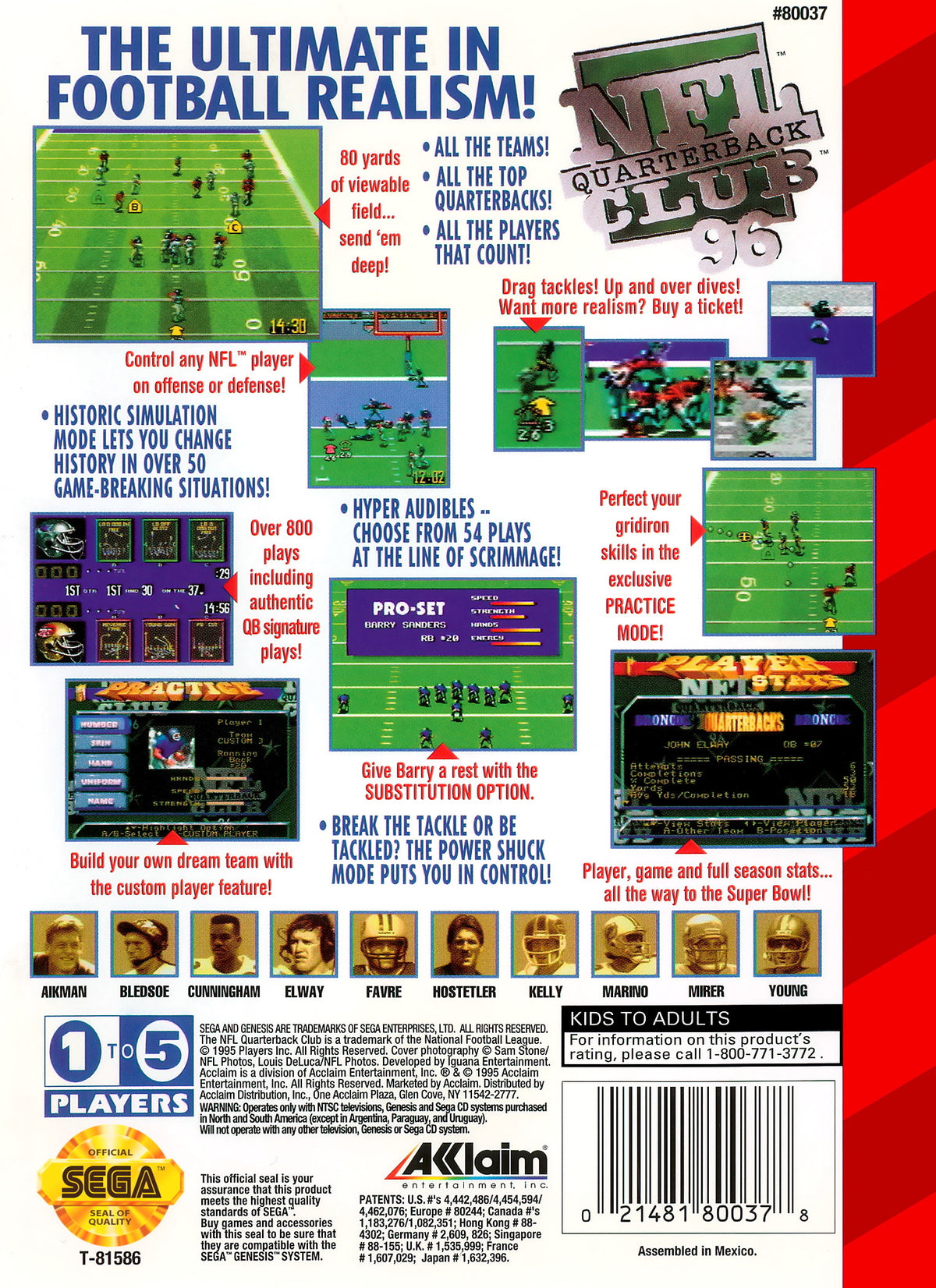 
NFL Quarterback Club 96 | Genesis | back cover 1