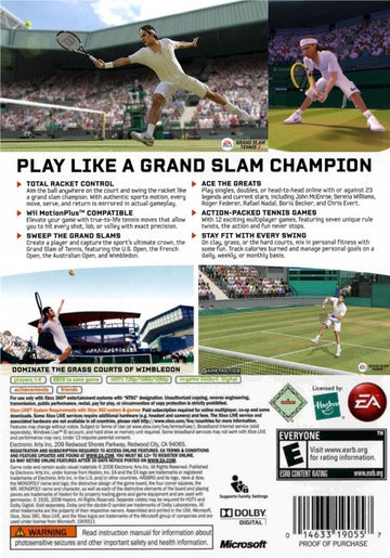 
Grand Slam Tennis 2 | Xbox 360 | back cover 1