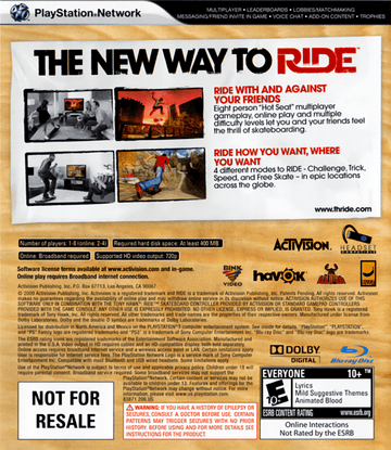 
Tony Hawk: Ride | PlayStation 3 | back cover 1 | Region: North America | Source: LaunchBox