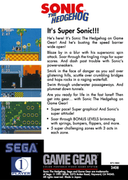 
Sonic the Hedgehog | Game Gear | back cover 1