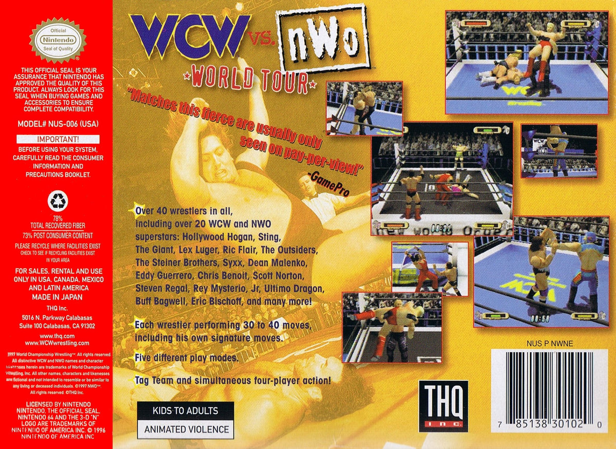 WCW vs. NWO World Tour | Nintendo 64 | back cover 1