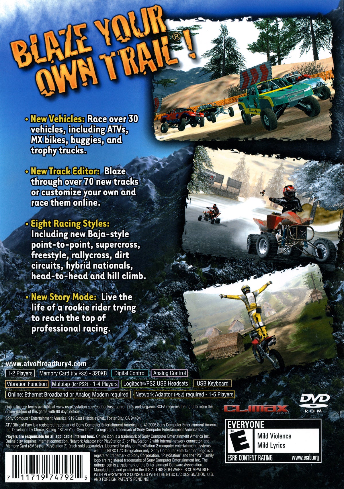 
ATV Offroad Fury 4 | PlayStation 2 | back cover 1 | Region: North America | Source: LaunchBox