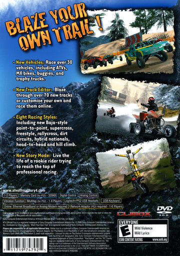 
ATV Offroad Fury 4 | PlayStation 2 | back cover 1 | Region: North America | Source: LaunchBox