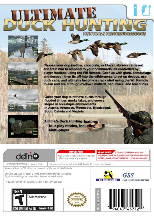 
Ultimate Duck Hunting | Wii | back cover 1