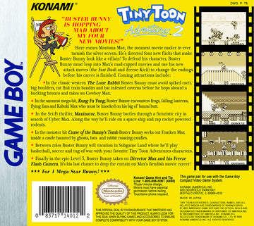 
Tiny Toon Adventures 2: Montana's Movie Madness | Game Boy | back cover 1
