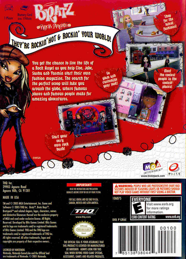 
Bratz Rock Angelz | GameCube | back cover 1