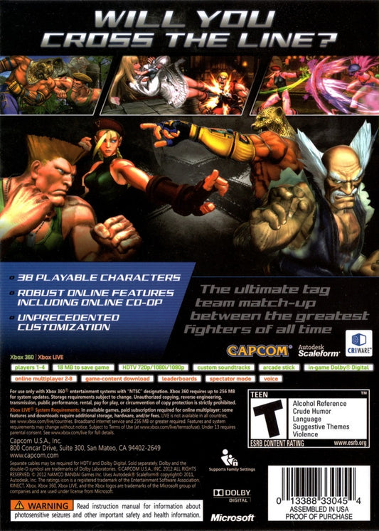 
Street Fighter X Tekken | Xbox 360 | back cover 1 | Region: North America | Source: LaunchBox