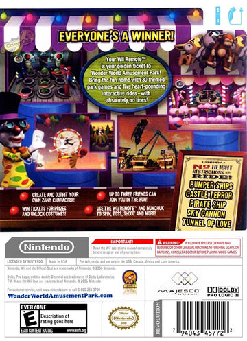 
Wonder World: Amusement Park | Wii | back cover 1