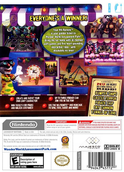
Wonder World: Amusement Park | Wii | back cover 1