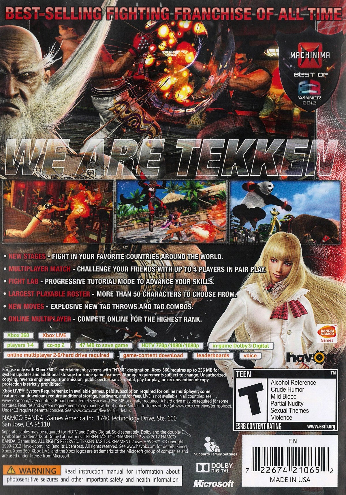 
Tekken Tag Tournament 2 | Xbox 360 | back cover 1