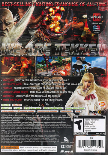 
Tekken Tag Tournament 2 | Xbox 360 | back cover 1