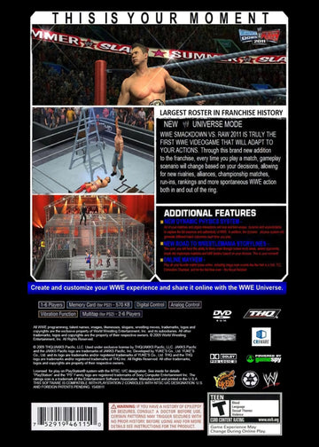 
WWE Smackdown vs. Raw 2011 | PlayStation 2 | back cover 1 | Region: North America | Source: LaunchBox