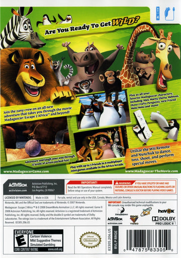
Madagascar: Escape 2 Africa | Wii | back cover 1