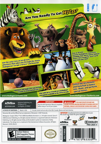 
Madagascar: Escape 2 Africa | Wii | back cover 1