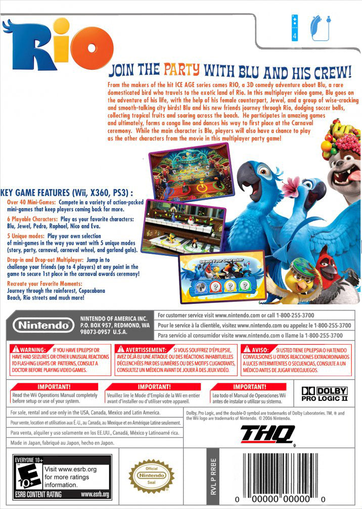 
Rio | Wii | back cover 1