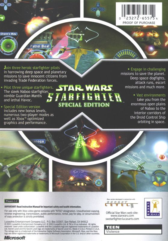 
Star Wars: Starfighter Special Edition | Xbox | back cover 1