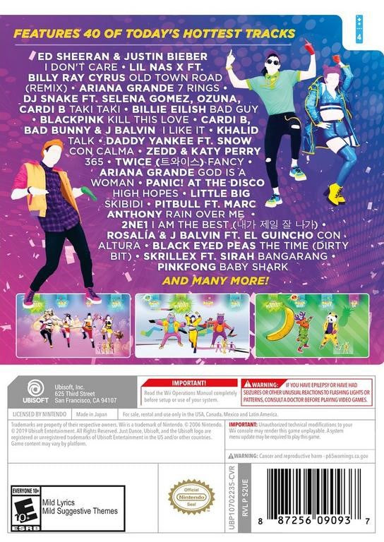 
Just Dance 2020 | Wii | back cover 1