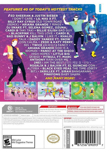 
Just Dance 2020 | Wii | back cover 1