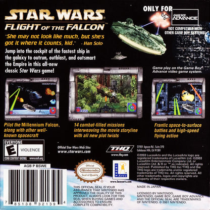 
Star Wars: Flight of the Falcon | Game Boy Advance | back cover 1