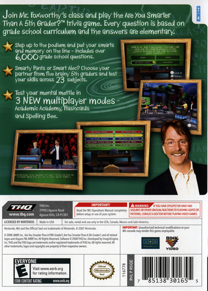 
Are You Smarter than a 5th Grader? Make the Grade | Nintendo DS | back cover 1 | Region: North America | Source: LaunchBox