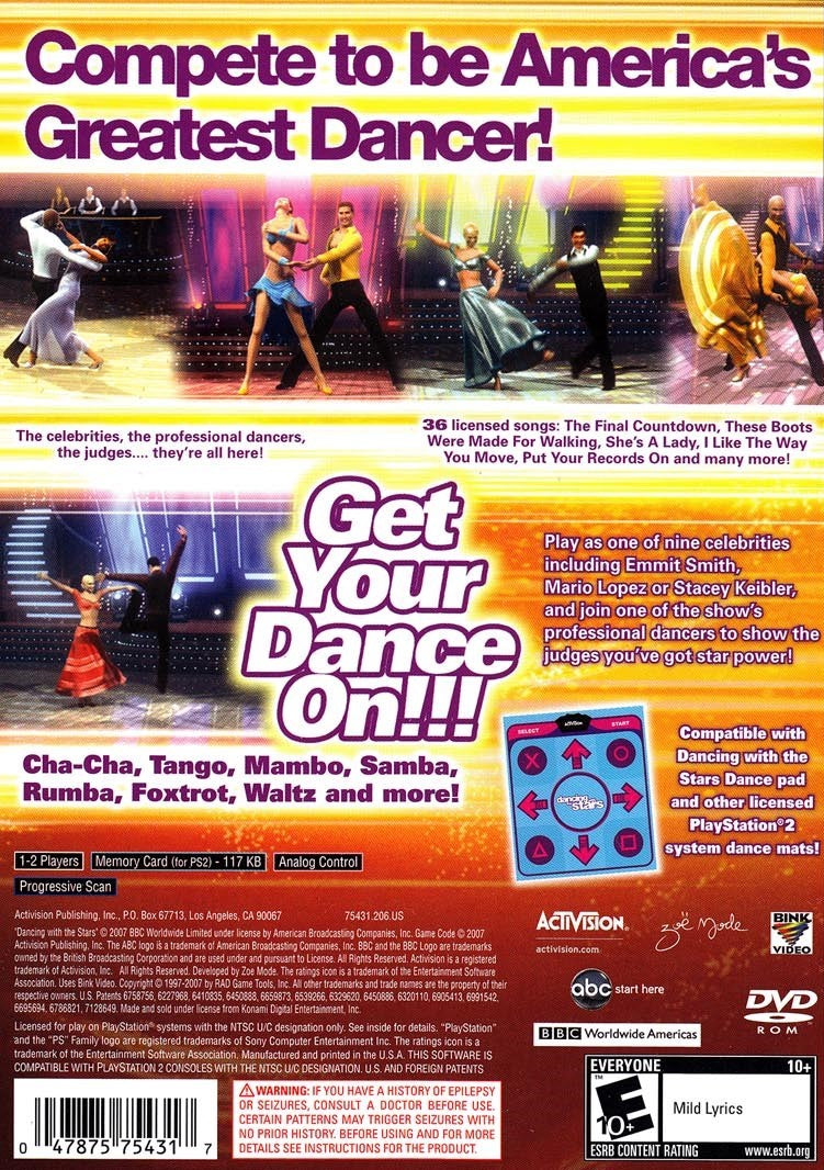 
Dancing With the Stars | PlayStation 2 | back cover 1 | Region: North America | Source: LaunchBox