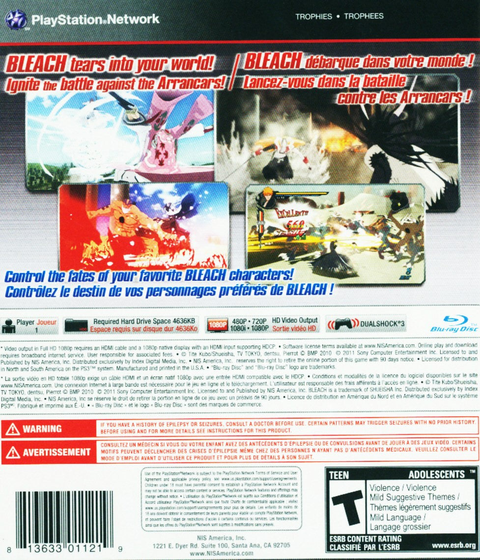 Bleach: Soul Resurrección | PlayStation 3 | back cover 1