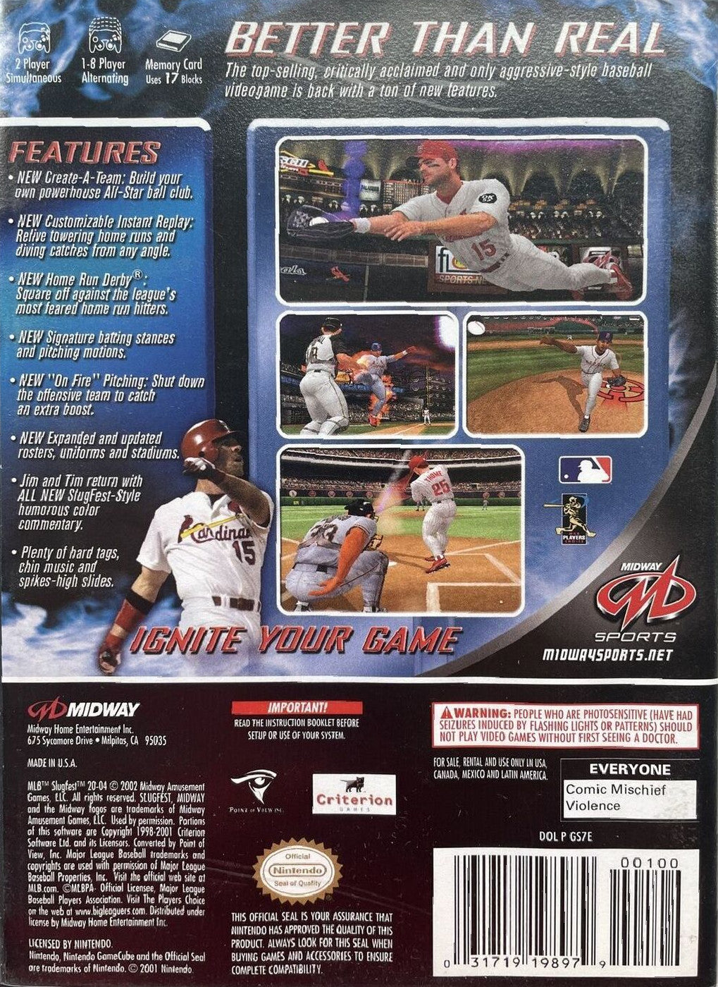 
MLB SlugFest 20-04 | GameCube | back cover 1