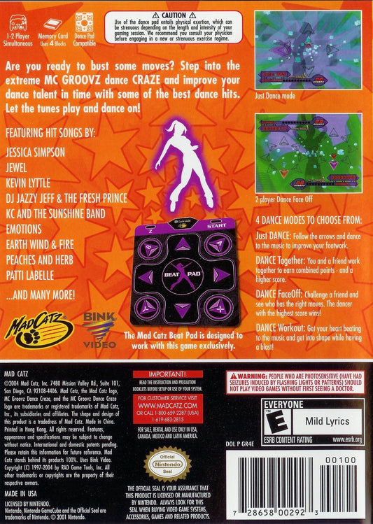 
MC Groovz Dance Craze | GameCube | back cover 1