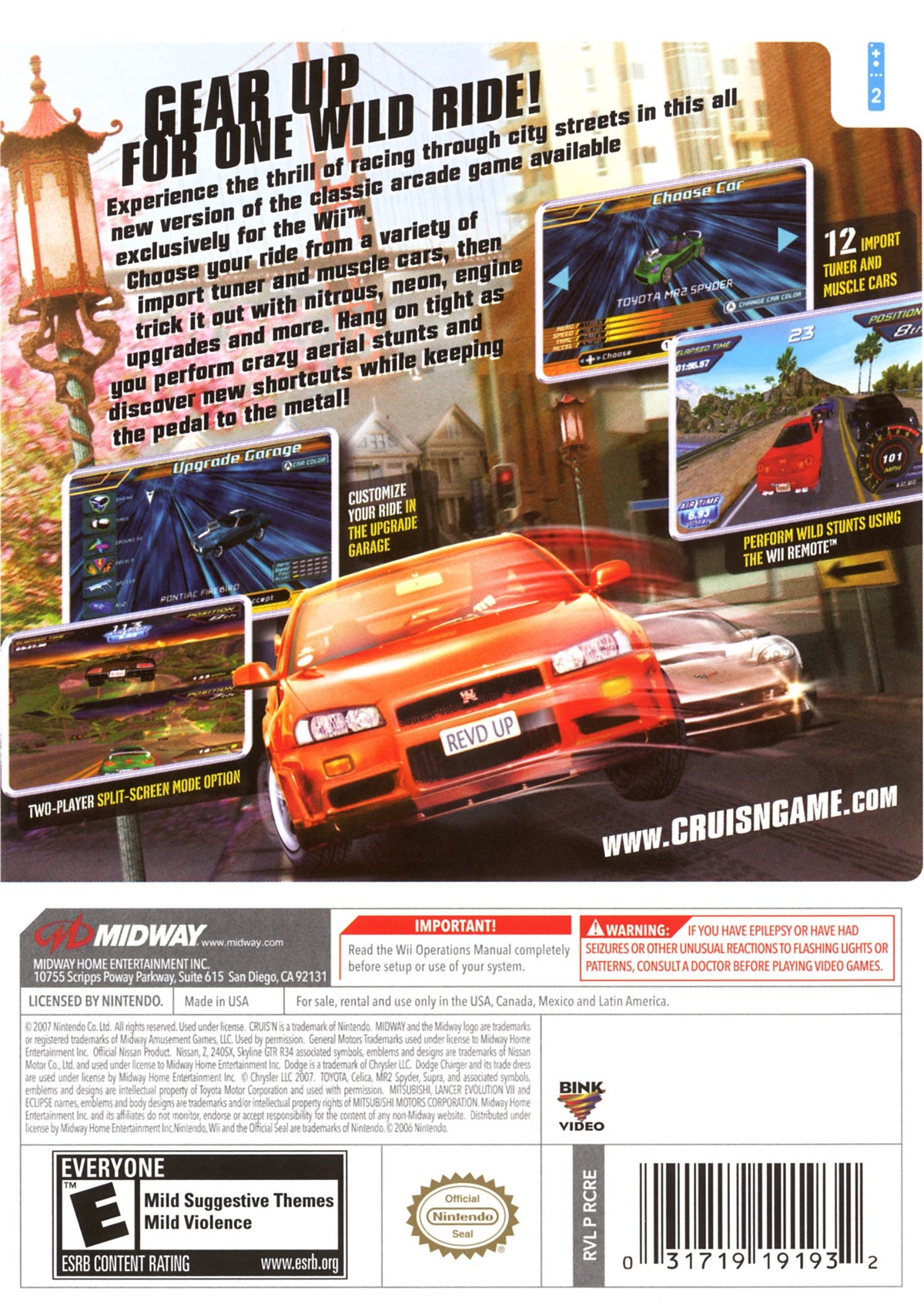 
Cruis'n | Wii | back cover 1