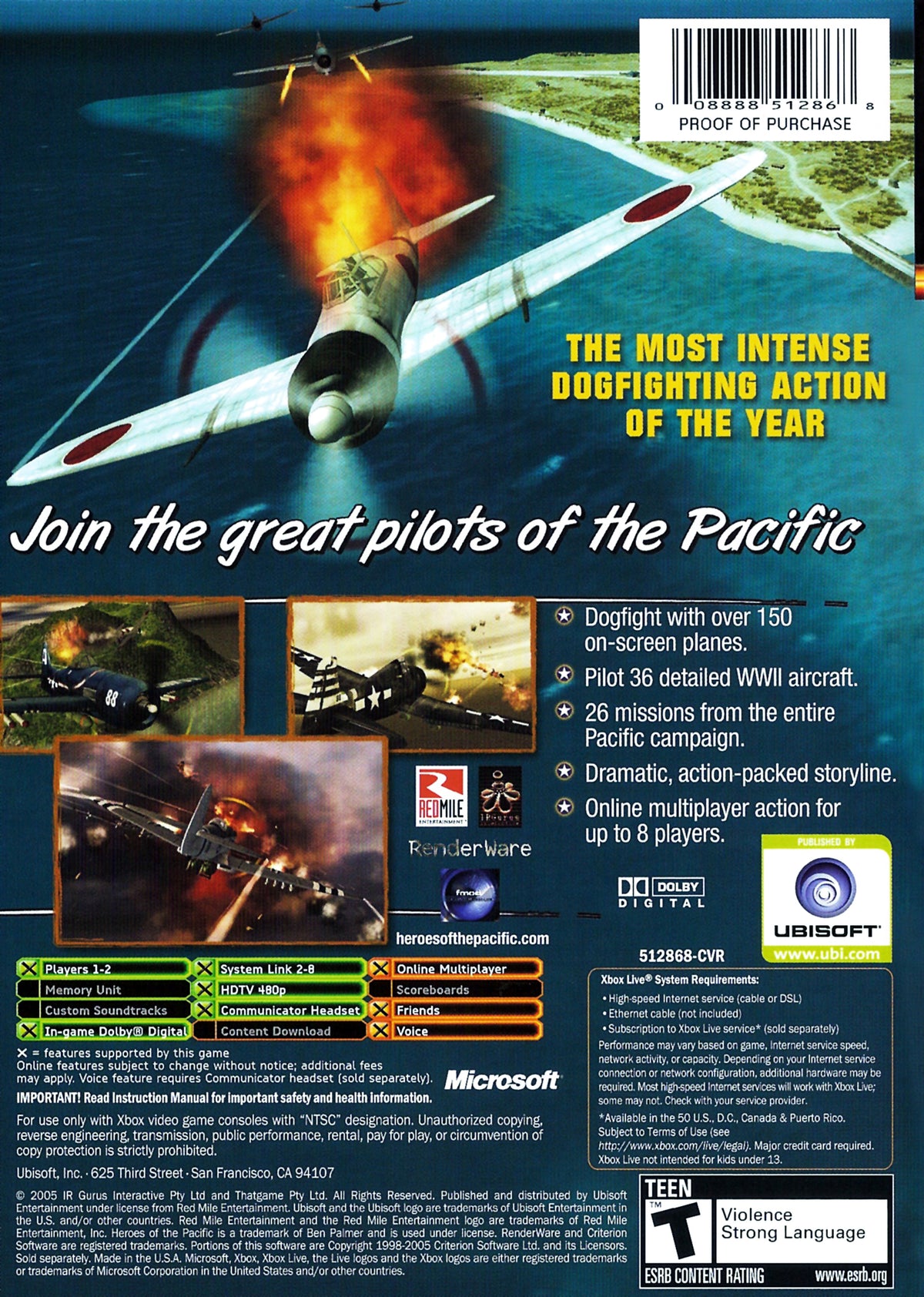 
Heroes of the Pacific | Xbox | back cover 1 | Region: North America | Source: LaunchBox