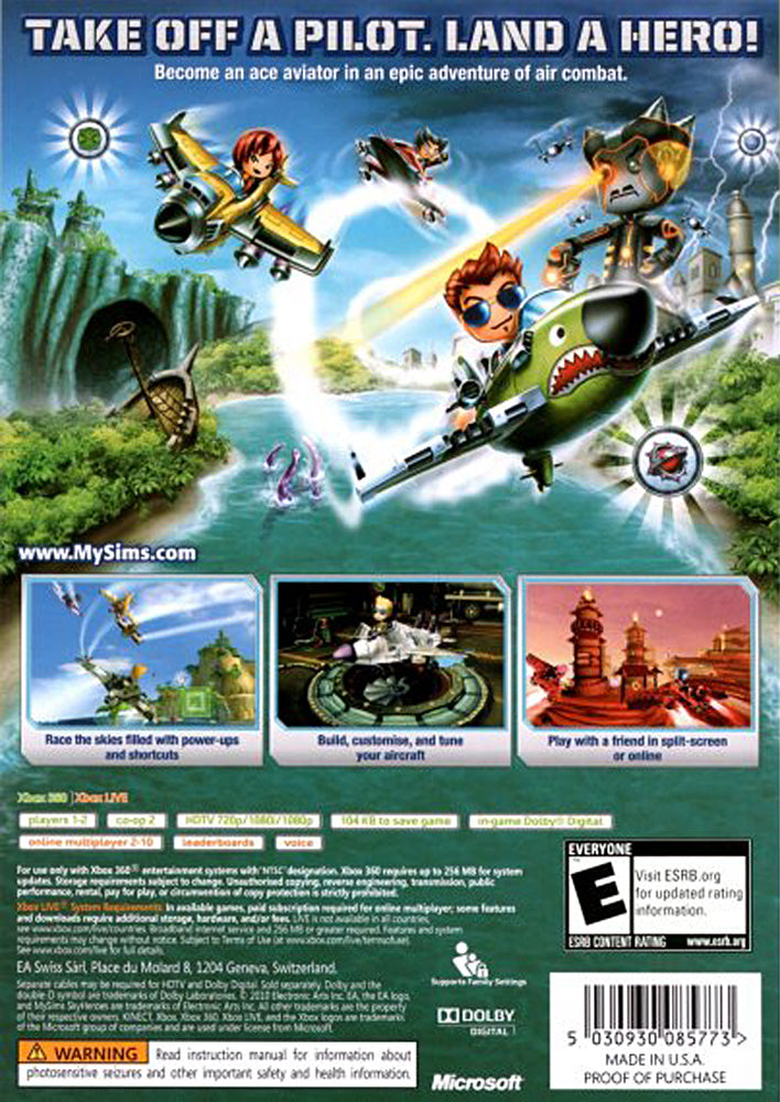
MySims: SkyHeroes | Xbox 360 | back cover 1