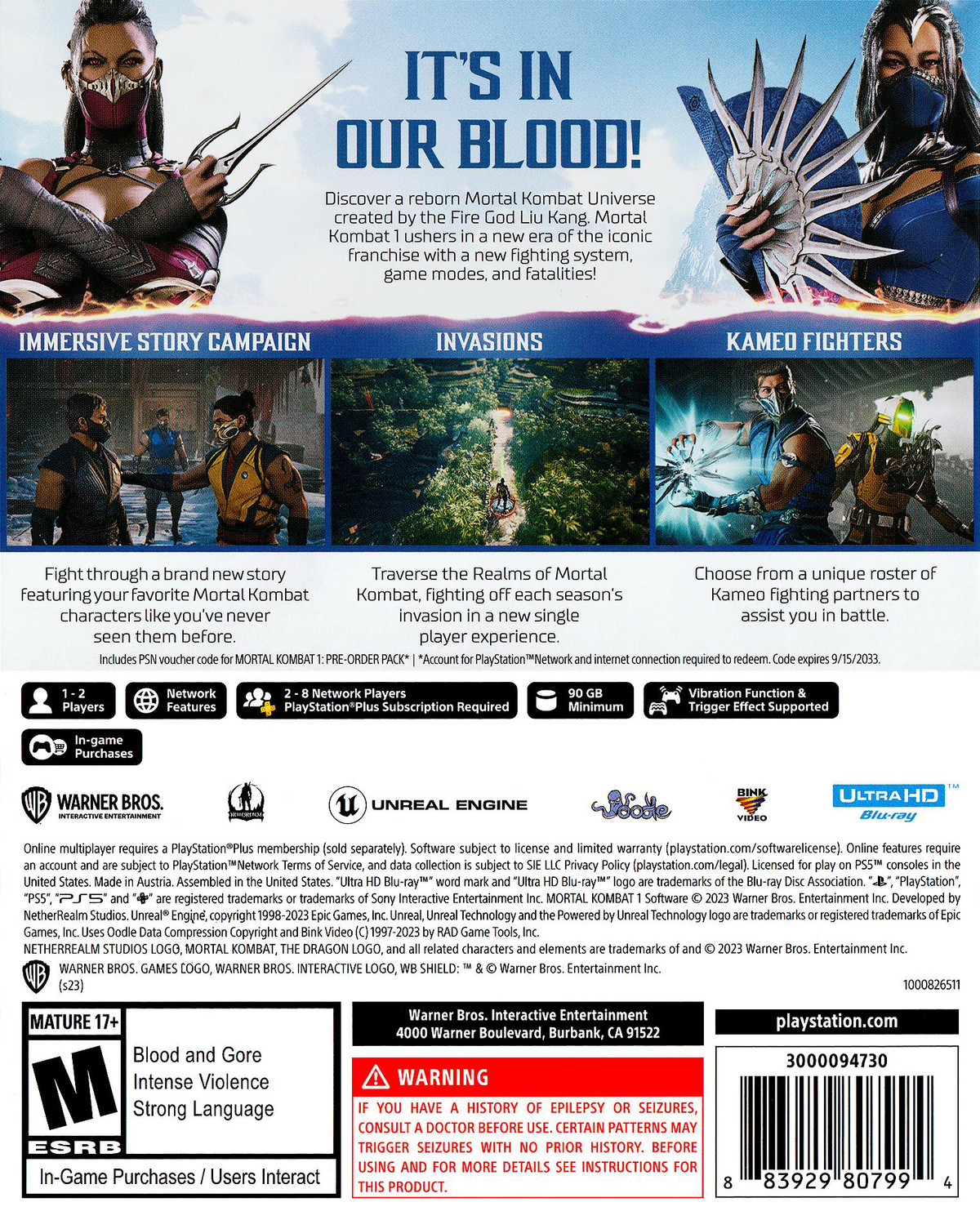 
Mortal Kombat 1 | PlayStation 5 | back cover 1