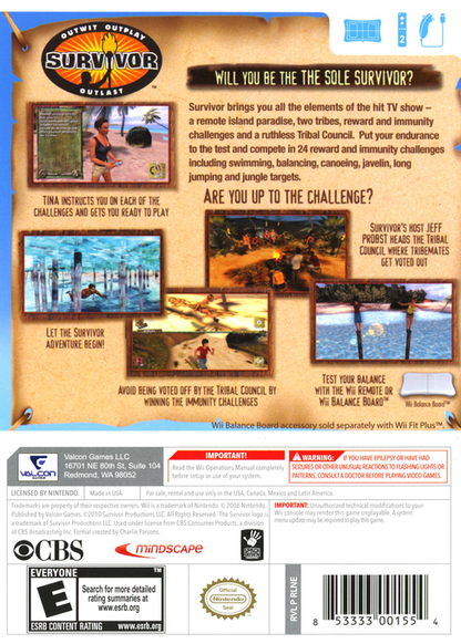 
Survivor | Wii | back cover 1