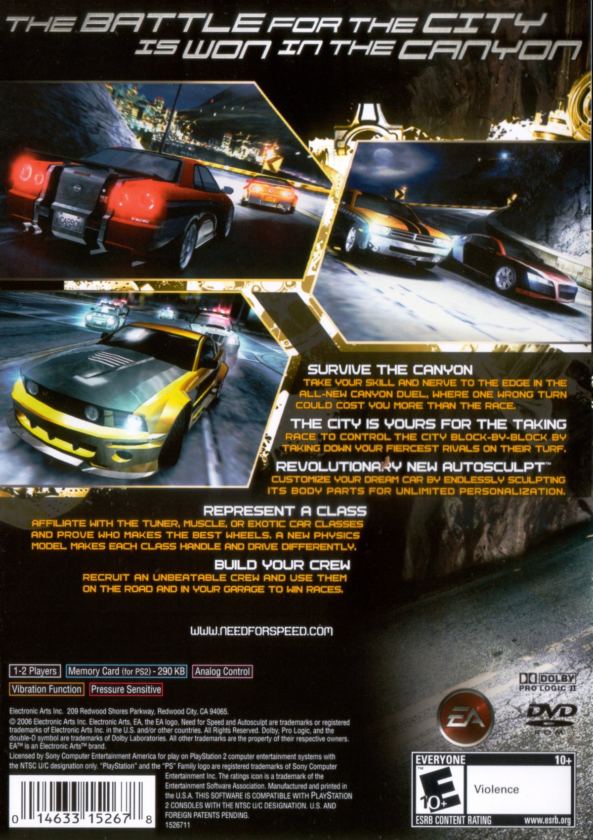 
Need for Speed: Carbon | PlayStation 2 | back cover 1