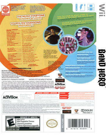 
Band Hero | Wii | back cover 1
