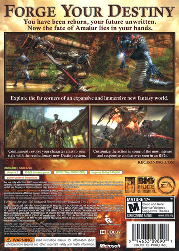 
Kingdoms of Amalur: Reckoning | Xbox 360 | back cover 1 | Region: North America | Source: LaunchBox