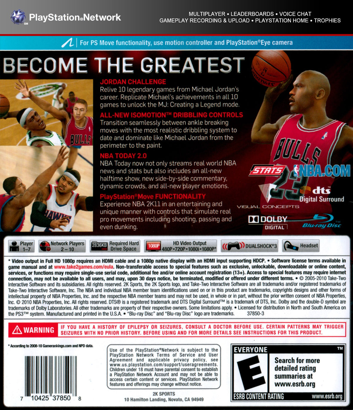 NBA 2K11 | PlayStation 3 | back cover 1