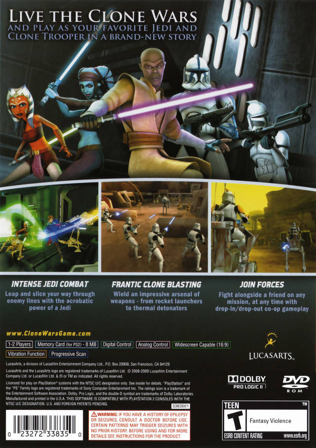 Star Wars: The Clone Wars - Republic Heroes | PlayStation 2 | back cover 1 | Region: North America | Source: LaunchBox