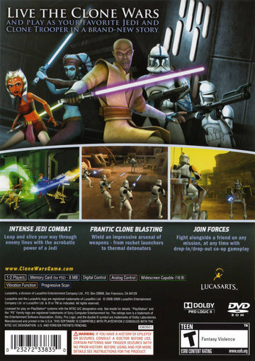 
Star Wars: The Clone Wars - Republic Heroes | PlayStation 2 | back cover 1 | Region: North America | Source: LaunchBox