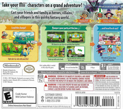 
Miitopia | Nintendo 3DS | back cover 1