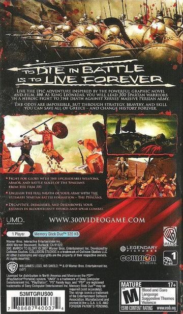 
300: March to Glory | PSP | back cover 1