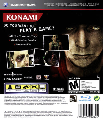 
Saw II: Flesh & Blood | PlayStation 3 | back cover 1