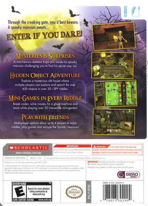 
I Spy: Spooky Mansion | Wii | back cover 1