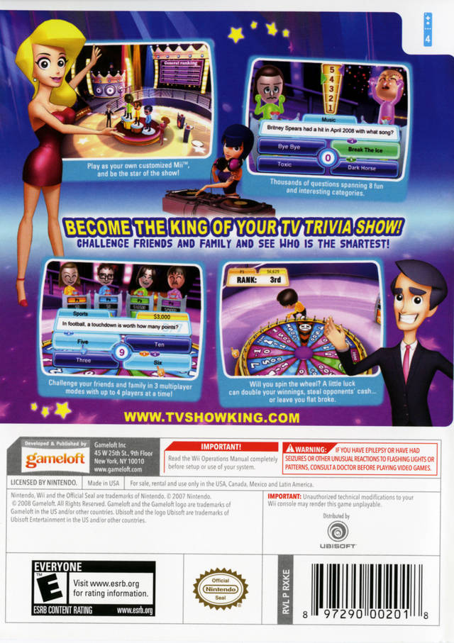 
TV Show King Party | Wii | back cover 1