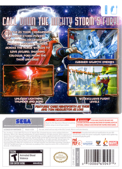 
Thor: God of Thunder | Wii | back cover 1
