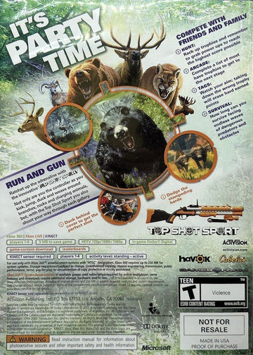 
Cabela's Big Game Hunter: Hunting Party | Xbox 360 | back cover 1